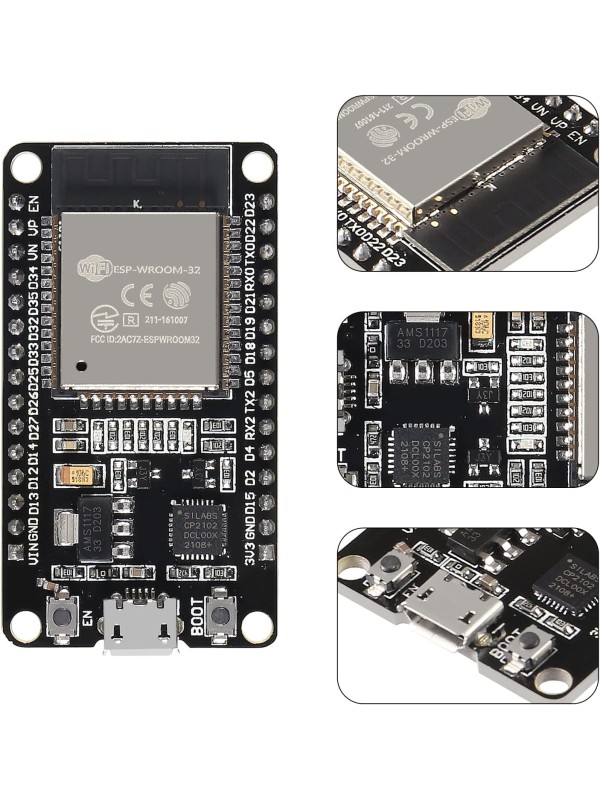 3PCS ESP32 Breakout Board GPIO 1 into 2 Compatible with 30 Pins ESP32S ESP32 Development Board 2.4 GHz Dual Core WLAN WiFi + Bluetooth 2-in-1 Microcontroller ESP-WROOM-32 Chip for Arduino
