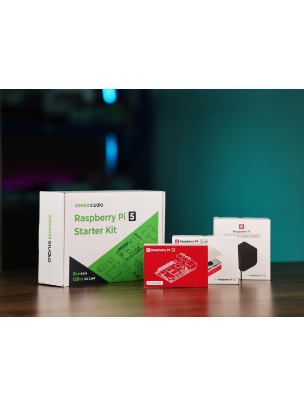 Seeed Studio Raspberry Pi 5 Starter Kit - 8GB RAM，128GB Micro SD Card pre-Loaded with 64-bit Raspberry Pi OS