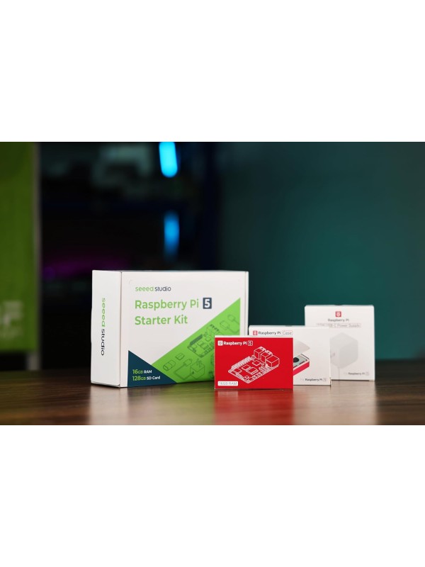 Seeed Studio Raspberry Pi 5 Starter Kit - 8GB RAM，128GB Micro SD Card pre-Loaded with 64-bit Raspberry Pi OS