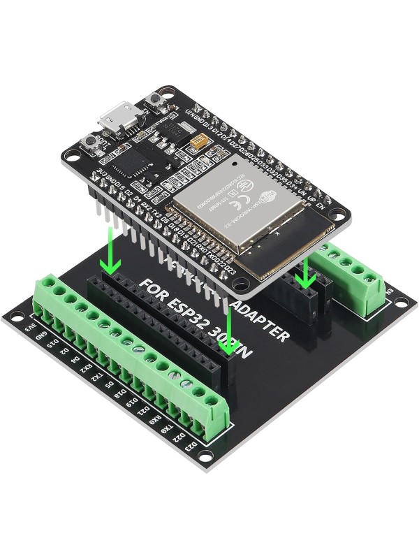 3 Sets ESP-WROOM-32 ESP32 ESP-32S 30 Pin Development Board Micro USB Interface WiFi ESP-WROOM-32 with ESP32 Breakout Board Shield Terminal Adapter for ESP32 30Pin