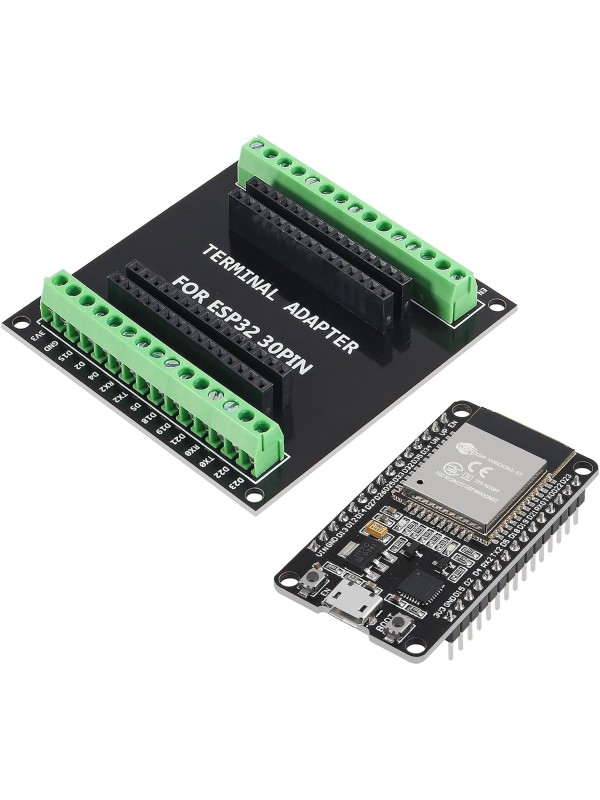 3 Sets ESP-WROOM-32 ESP32 ESP-32S 30 Pin Development Board Micro USB Interface WiFi ESP-WROOM-32 with ESP32 Breakout Board Shield Terminal Adapter for ESP32 30Pin