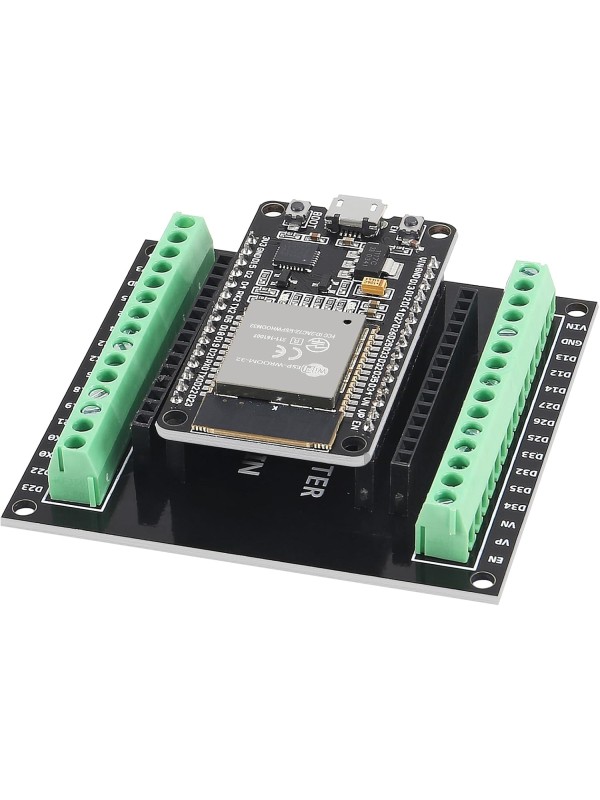3 Sets ESP-WROOM-32 ESP32 ESP-32S 30 Pin Development Board Micro USB Interface WiFi ESP-WROOM-32 with ESP32 Breakout Board Shield Terminal Adapter for ESP32 30Pin