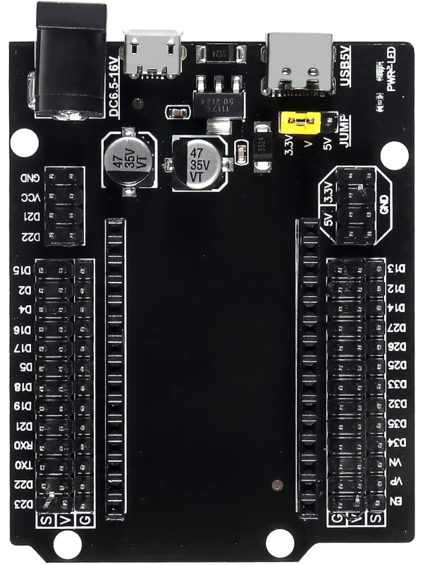 3 Sets ESP-WROOM-32 ESP32 ESP-32S 30 Pin Development Board Micro USB Interface WiFi ESP-WROOM-32 with ESP32 Breakout Board Shield Terminal Adapter for ESP32 30Pin