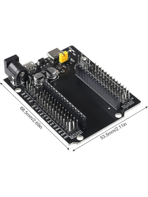 3 Sets ESP-WROOM-32 ESP32 ESP-32S 30 Pin Development Board Micro USB Interface WiFi ESP-WROOM-32 with ESP32 Breakout Board Shield Terminal Adapter for ESP32 30Pin