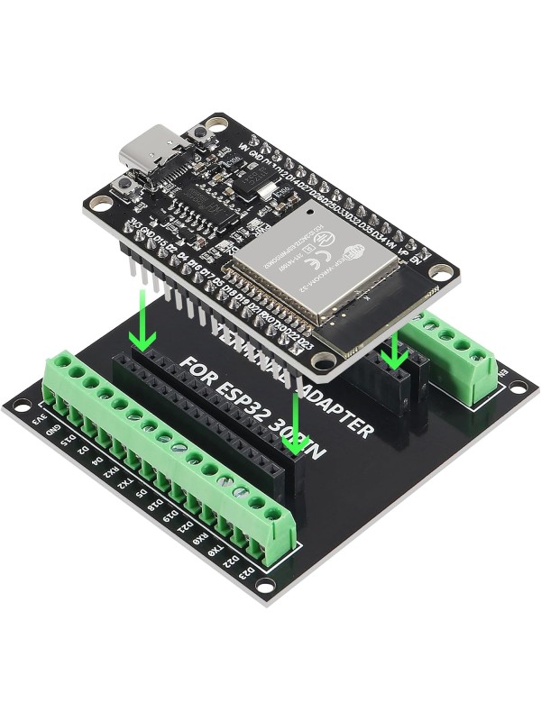 3 Sets ESP-WROOM-32 ESP32 ESP-32S 30 Pin Development Board Micro USB Interface WiFi ESP-WROOM-32 with ESP32 Breakout Board Shield Terminal Adapter for ESP32 30Pin