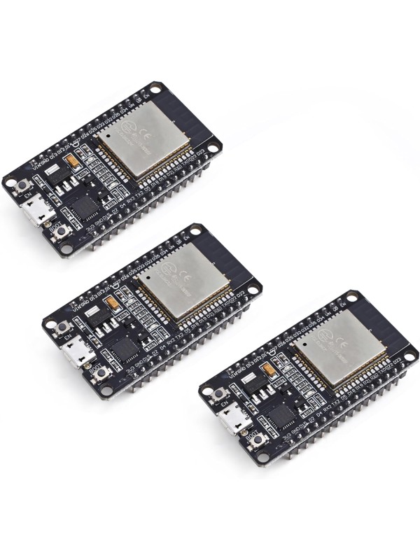 Teyleten Robot ESP-WROOM-32 ESP32S ESP32 Development Board 2.4GHz Dual-Core WiFi +Bluetooth 2 Function Microcontroller for Arduino (ESP32 30P, 3PCS)