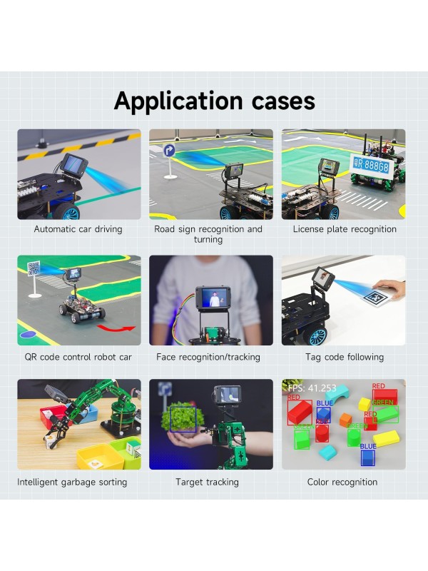 Yahboom K230 AI Development Board 1.6GHz High-performance chip/2.4-inch Display/Open Source Robot Maker Python, Supports AI Visual Recognition CanMV Sensor (with Adjustable Bracket)