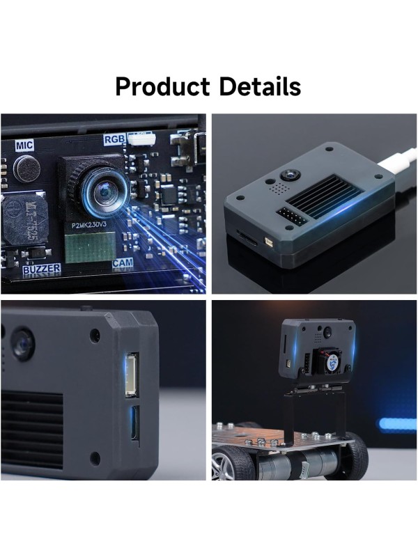 Yahboom K230 AI Development Board 1.6GHz High-performance chip/2.4-inch Display/Open Source Robot Maker Python, Supports AI Visual Recognition CanMV Sensor (with Adjustable Bracket)