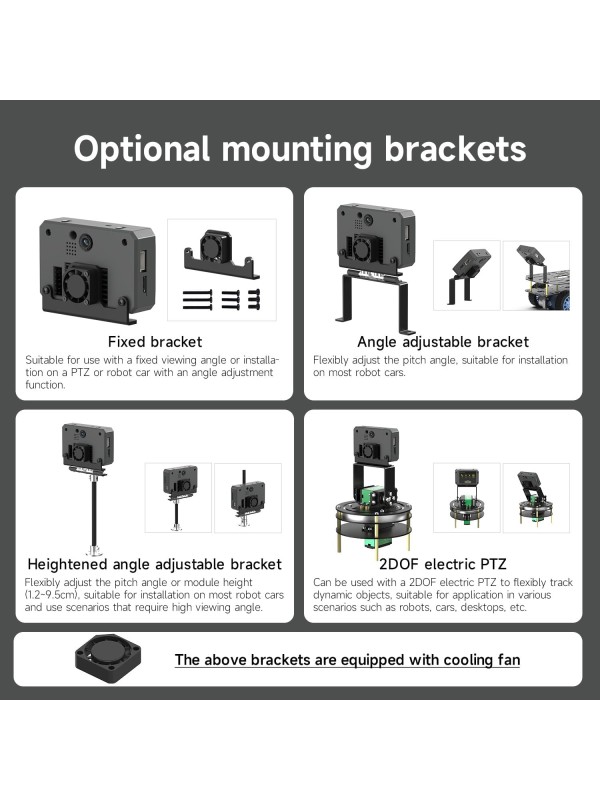 Yahboom K230 AI Development Board 1.6GHz High-performance chip/2.4-inch Display/Open Source Robot Maker Python, Supports AI Visual Recognition CanMV Sensor (with Adjustable Bracket)