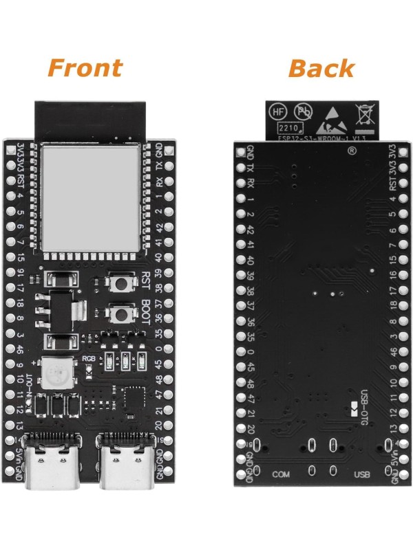 3 PCS ESP ESP-32-S3 Development Board ESP-32-S3 Module with ESP-1-N16R8 Low Power MCU with Dual-Mode Wi-Fi and Bluetooth Type-C Connector Compatible with Arduino