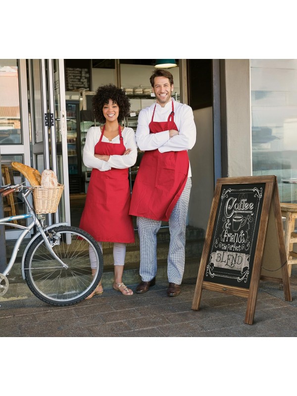 A Frame Chalkboard with Chalk Markers by HBCY Creations: 40x20 Solid Wood A-Frame Sign Gray Double-Sided Magentic Menu Board, Deluxe Set Includes 8 Chalk Markers, 10 Stencils, 2 Magnets