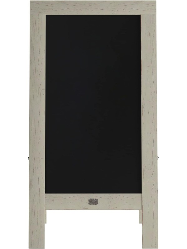 A Frame Chalkboard with Chalk Markers by HBCY Creations: 40x20 Solid Wood A-Frame Sign Gray Double-Sided Magentic Menu Board, Deluxe Set Includes 8 Chalk Markers, 10 Stencils, 2 Magnets