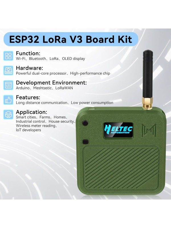 2 Pack ESP32 LoRa V3 Development Board with 915MHz Antennas + 3000mAh Battery + Meshtastic Case, ESP32-S3 SX1262 Integrated WiFi Bluetooth OLED Display for Arduino LoRaWAN IOT (N32 Version, Green)
