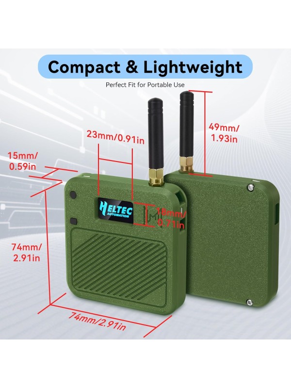2 Pack ESP32 LoRa V3 Development Board with 915MHz Antennas + 3000mAh Battery + Meshtastic Case, ESP32-S3 SX1262 Integrated WiFi Bluetooth OLED Display for Arduino LoRaWAN IOT (N32 Version, Green)