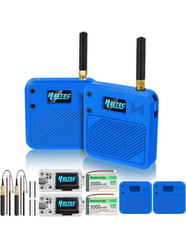 2 Pack ESP32 LoRa V3 Development Board with 915MHz Antennas + 3000mAh Battery + Meshtastic Case, ESP32-S3 SX1262 Integrated WiFi Bluetooth OLED Display for Arduino LoRaWAN IOT (N32 Version, Green)