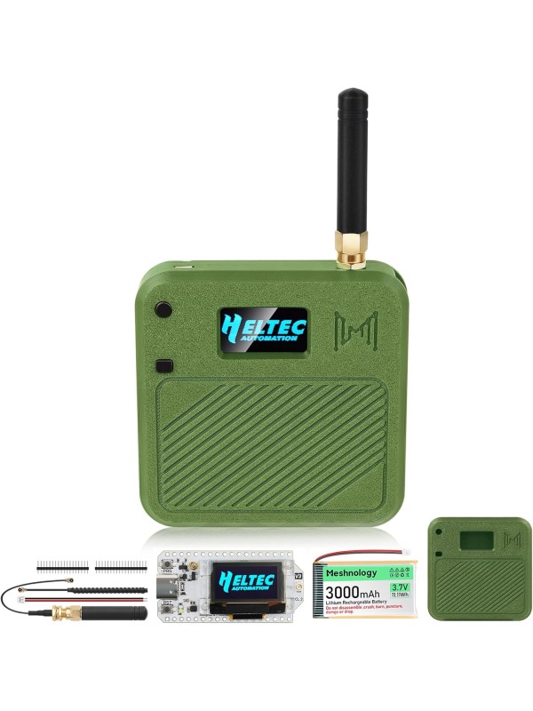 2 Pack ESP32 LoRa V3 Development Board with 915MHz Antennas + 3000mAh Battery + Meshtastic Case, ESP32-S3 SX1262 Integrated WiFi Bluetooth OLED Display for Arduino LoRaWAN IOT (N32 Version, Green)