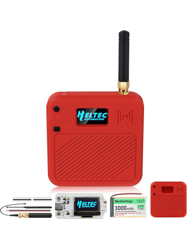 2 Pack ESP32 LoRa V3 Development Board with 915MHz Antennas + 3000mAh Battery + Meshtastic Case, ESP32-S3 SX1262 Integrated WiFi Bluetooth OLED Display for Arduino LoRaWAN IOT (N32 Version, Green)