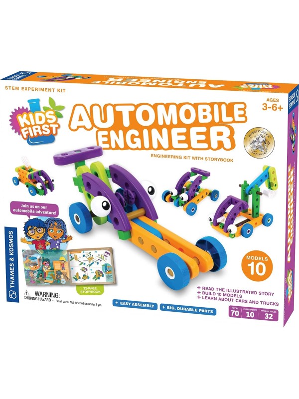 Thames & Kosmos Kids First Automobile Engineer Kit | STEM | 32 Page Full-Color Illustrated Storybook | Ages 3+ | Preschoolers & Kindergartners | Develop Fine Motor Skills | Parents’ Choice Gold Award