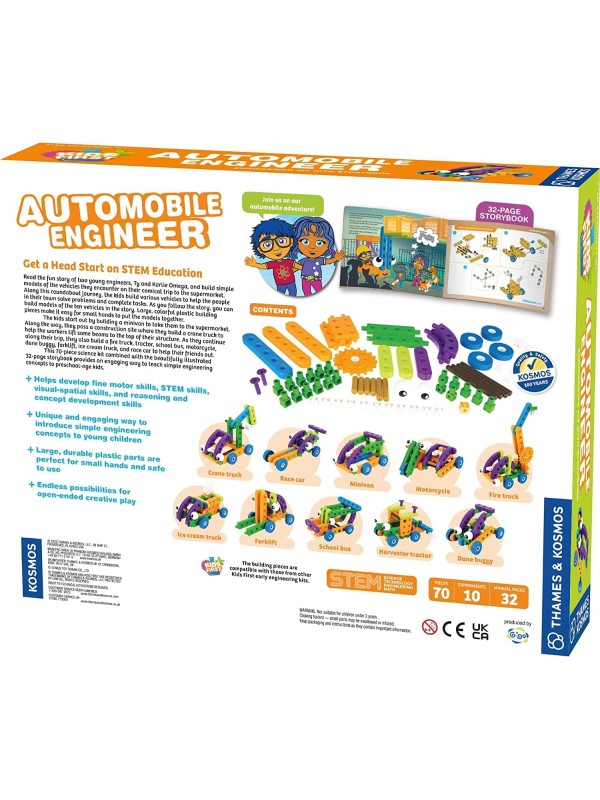 Thames & Kosmos Kids First Automobile Engineer Kit | STEM | 32 Page Full-Color Illustrated Storybook | Ages 3+ | Preschoolers & Kindergartners | Develop Fine Motor Skills | Parents’ Choice Gold Award