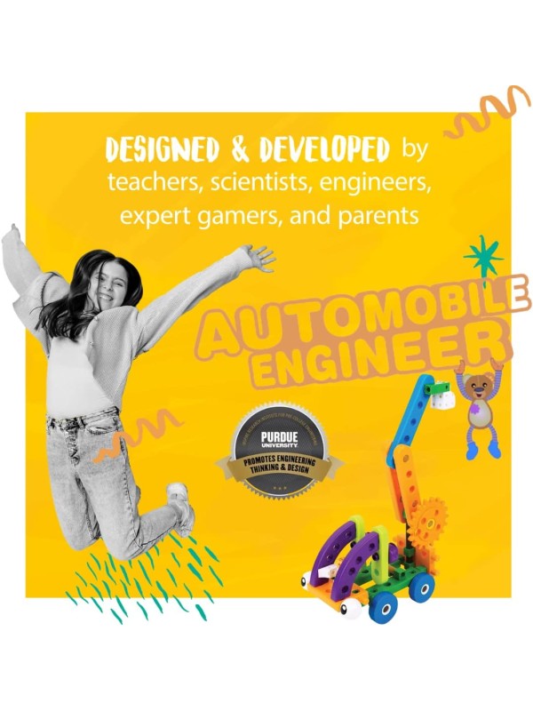 Thames & Kosmos Kids First Automobile Engineer Kit | STEM | 32 Page Full-Color Illustrated Storybook | Ages 3+ | Preschoolers & Kindergartners | Develop Fine Motor Skills | Parents’ Choice Gold Award