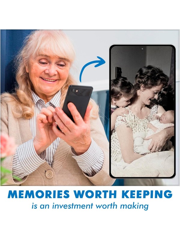 KLIM K2 Mobile Film Scanner - New Version - 35mm Positive & Negative Slide and Photo Scanner - Essential Color Film Developing Kit - Create Your Own 35mm Developing Service at Home - White