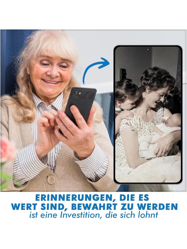 KLIM K2 Mobile Film Scanner - New Version - 35mm Positive & Negative Slide and Photo Scanner - Essential Color Film Developing Kit - Create Your Own 35mm Developing Service at Home - White