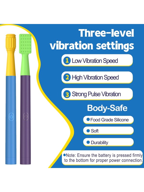 Oral Motor Stimulation kit with 6 Soft Textured Interchangeable Heads,Support for Speech and Feeding,Enhancing Muscle Strength and Coordination, Improve Phonation,Calm Sensory Needs