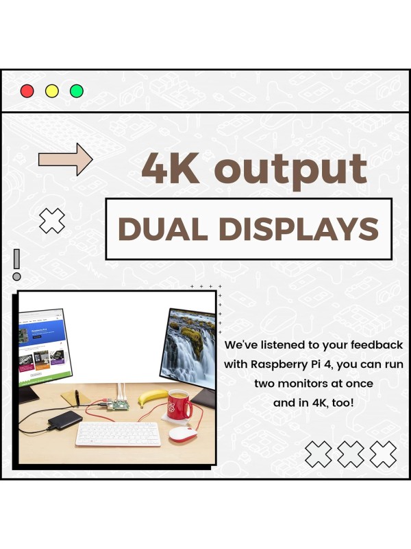 Raspberry Pi 4 Model B 4GB Kit, Micro Computer Board, Raspberry Development Board 64-bit 1.5GHz Quad-core Processor with 64GB SD Card, Card Reader, Heat Sink, Power Adapter, HDMI Cable