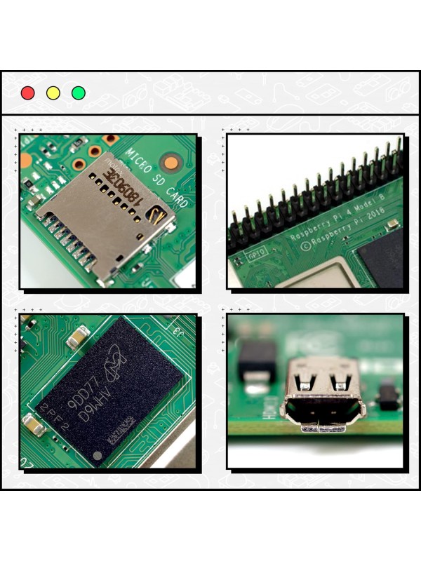 Raspberry Pi 4 Model B 4GB Kit, Micro Computer Board, Raspberry Development Board 64-bit 1.5GHz Quad-core Processor with 64GB SD Card, Card Reader, Heat Sink, Power Adapter, HDMI Cable