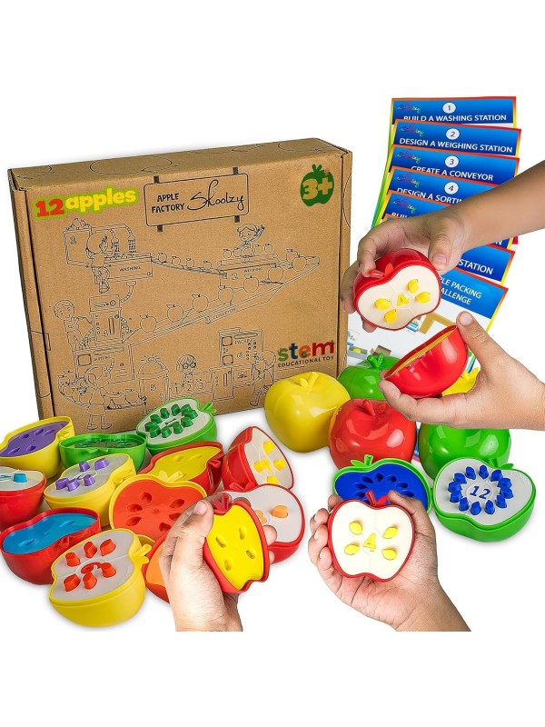 Skoolzy 44 Pc Counting Coins & Learning Set – Montessori Math Development Kit for 18 Months+