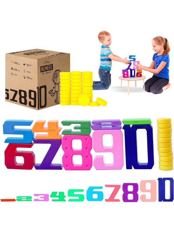 Skoolzy 44 Pc Counting Coins & Learning Set – Montessori Math Development Kit for 18 Months+