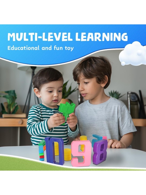 Skoolzy 44 Pc Counting Coins & Learning Set – Montessori Math Development Kit for 18 Months+