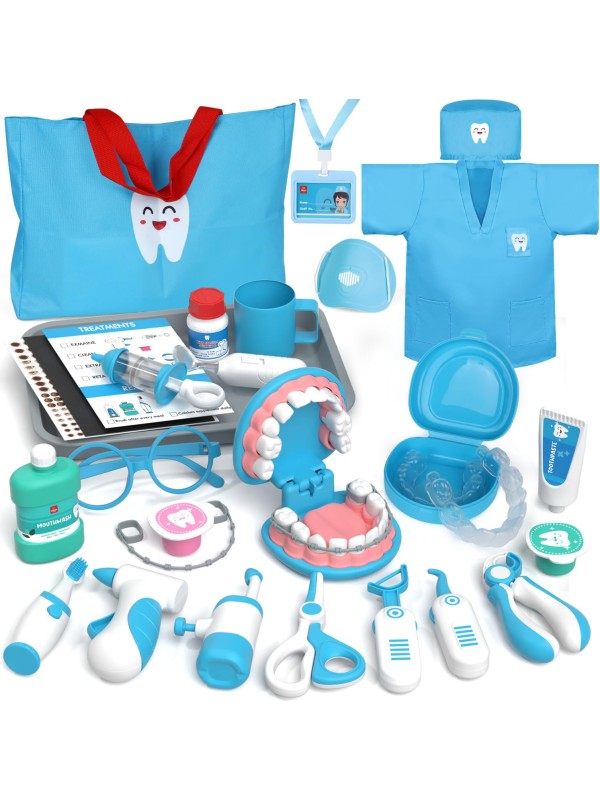 Lehoo Castle Doctor Kit for Toddlers 3-5 Girls, Kids Dentist Play Set, Toys for 3 4+ Year Old Girls, Pretend Play for Toddlers, Kids Doctor Playset, Medical Kits for Boys 3 4 5