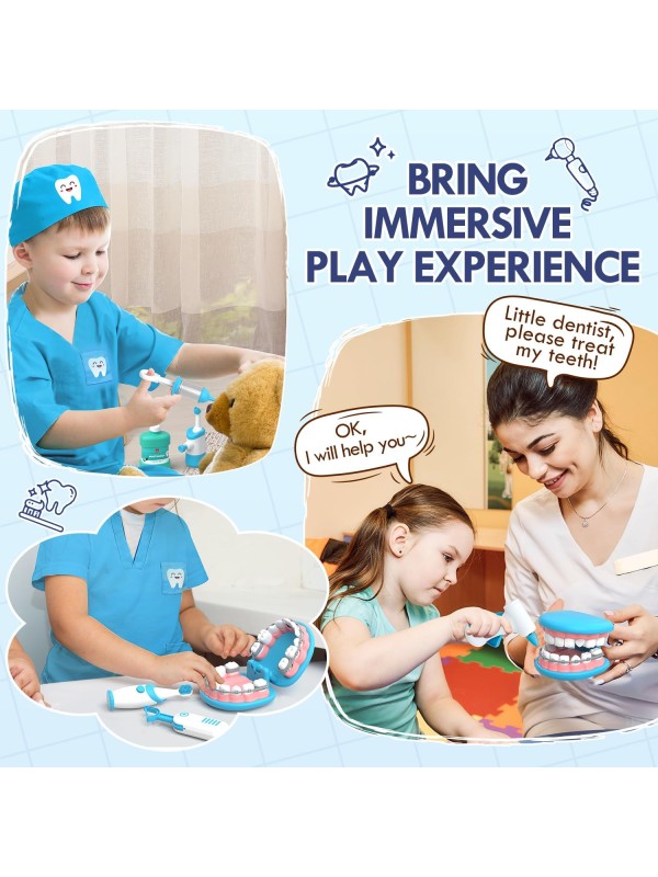 Lehoo Castle Doctor Kit for Toddlers 3-5 Girls, Kids Dentist Play Set, Toys for 3 4+ Year Old Girls, Pretend Play for Toddlers, Kids Doctor Playset, Medical Kits for Boys 3 4 5