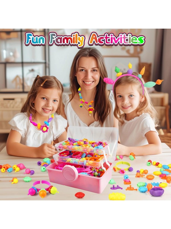 FUNZBO 520+ Snap Pop Beads - Jewelry Making Kit fo...
