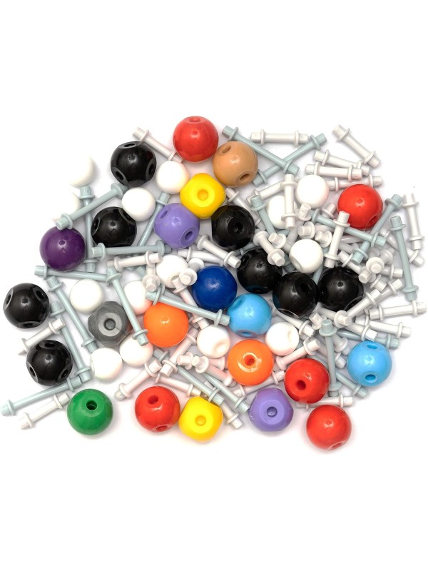 OLD NOBBY Organic Chemistry 239 Piece Model Kit - Molecular Model Kit with Atoms, Bonds, Instructional Guide, Bond Removal Tool, and Bonus Molecular Stencil