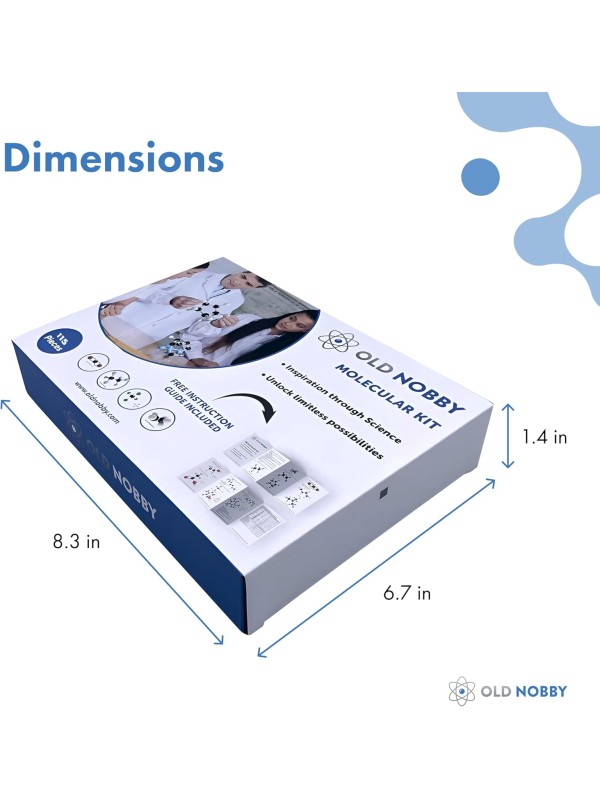 OLD NOBBY Organic Chemistry 239 Piece Model Kit - Molecular Model Kit with Atoms, Bonds, Instructional Guide, Bond Removal Tool, and Bonus Molecular Stencil