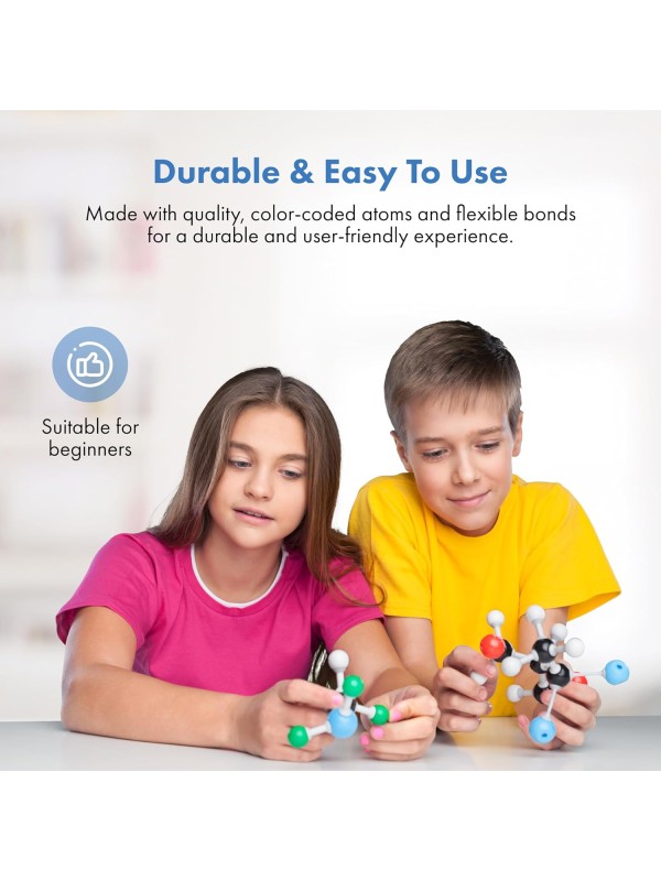 OLD NOBBY Organic Chemistry 239 Piece Model Kit - Molecular Model Kit with Atoms, Bonds, Instructional Guide, Bond Removal Tool, and Bonus Molecular Stencil