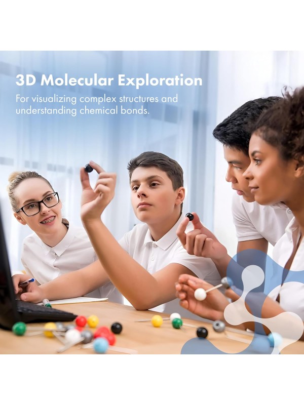 OLD NOBBY Organic Chemistry 239 Piece Model Kit - Molecular Model Kit with Atoms, Bonds, Instructional Guide, Bond Removal Tool, and Bonus Molecular Stencil