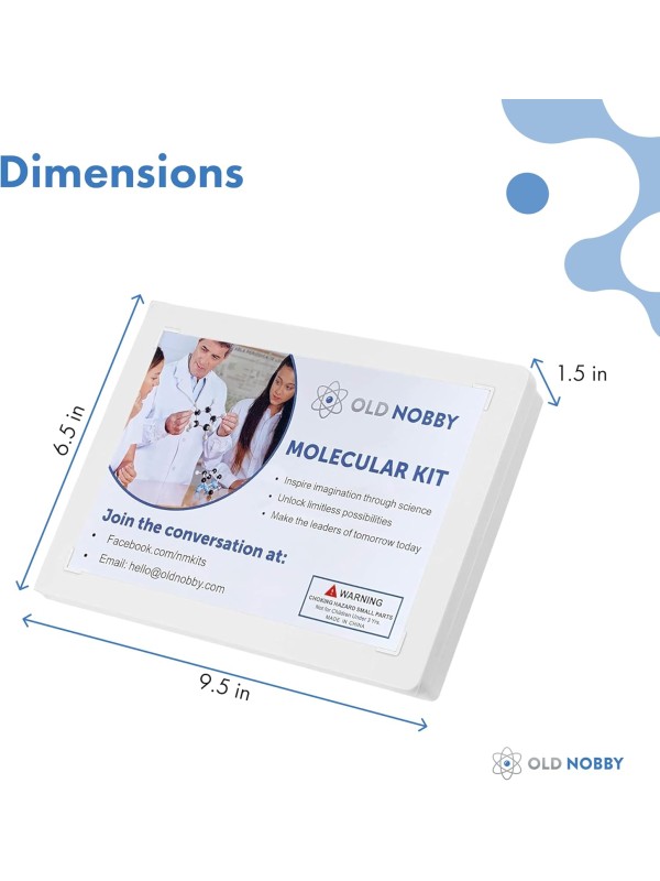 OLD NOBBY Organic Chemistry 239 Piece Model Kit - Molecular Model Kit with Atoms, Bonds, Instructional Guide, Bond Removal Tool, and Bonus Molecular Stencil