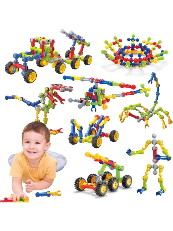 Kids Building Kit STEM Toys, 110 Pcs Educational Construction Engineering Building Blocks DIY Learning Set for Ages 3-10 Year Old Boys Girls, Best Gift for Children Creative Games Fun Play