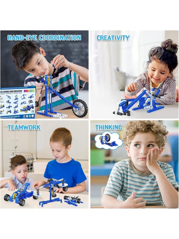 Kids Building Kit STEM Toys, 110 Pcs Educational Construction Engineering Building Blocks DIY Learning Set for Ages 3-10 Year Old Boys Girls, Best Gift for Children Creative Games Fun Play