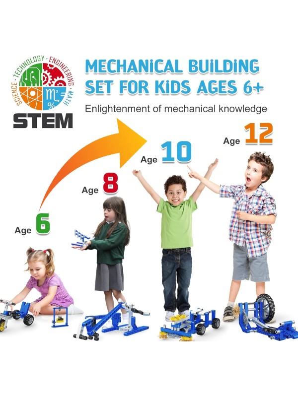 Kids Building Kit STEM Toys, 110 Pcs Educational Construction Engineering Building Blocks DIY Learning Set for Ages 3-10 Year Old Boys Girls, Best Gift for Children Creative Games Fun Play