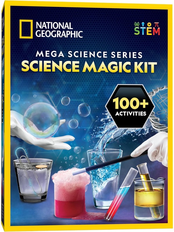 NATIONAL GEOGRAPHIC Science Magic Kit – Science Kit for Kids with 100+ Unique Experiments and Magic Tricks, Chemistry Set and STEM Project, A Great Gift for Boys and Girls (Amazon Exclusive)