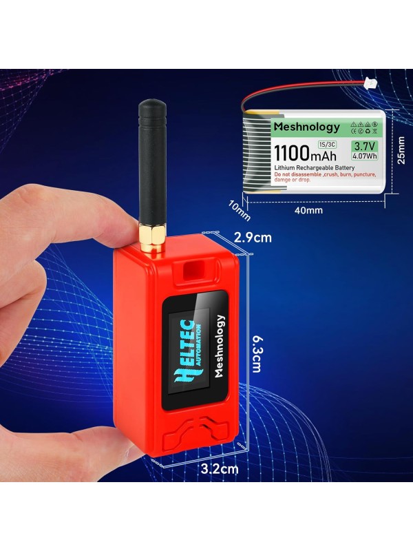 2 Pack ESP 32 Lo Ra V3 Development Board + 1100mAh Battery + Protect Case Set - with 915MHz Antenna and SX 1262 Lo Ra V3 Devices for Mesh Tastic Ar duino Lo Rawan IoT (N30 Version, Black)