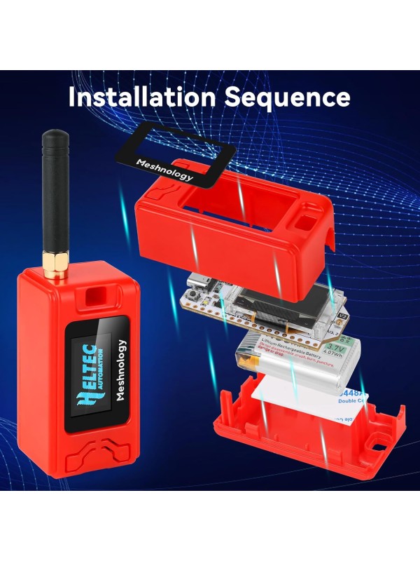 2 Pack ESP 32 Lo Ra V3 Development Board + 1100mAh Battery + Protect Case Set - with 915MHz Antenna and SX 1262 Lo Ra V3 Devices for Mesh Tastic Ar duino Lo Rawan IoT (N30 Version, Black)