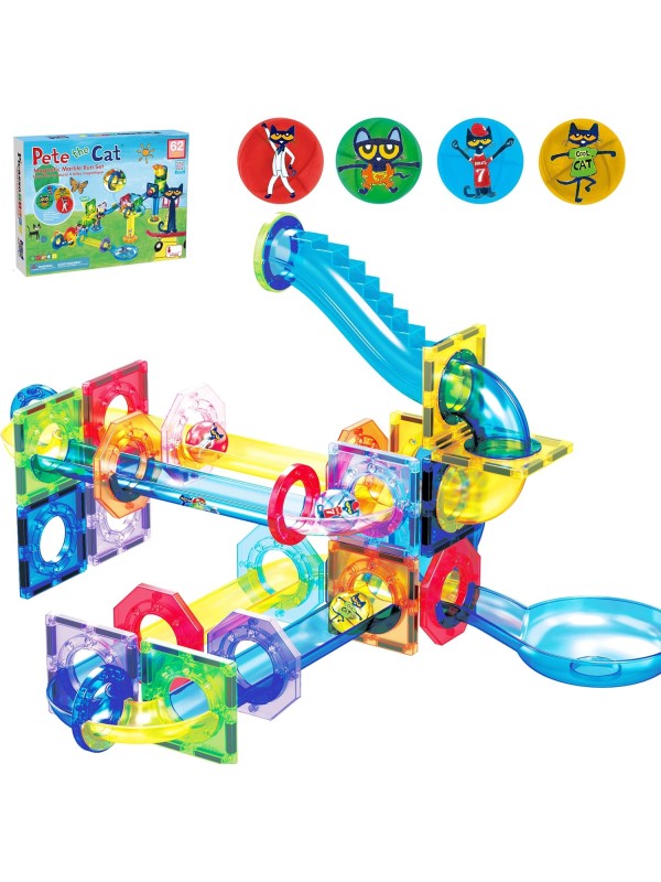 PicassoTiles 108pc 3-in-1 Marble Run Car Race Track Combo Magnetic Tiles PicassoToys Magnet Building Block Educational Construction Toy Playset STEM STEAM Learning Kit Child Brain Development PTG108