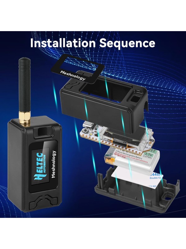 2 Pack ESP 32 Lo Ra V3 Development Board + 1100mAh Battery + Protect Case Set - with 915MHz Antenna and SX 1262 Lo Ra V3 Devices for Mesh Tastic Ar duino Lo Rawan IoT (N30 Version, Black)