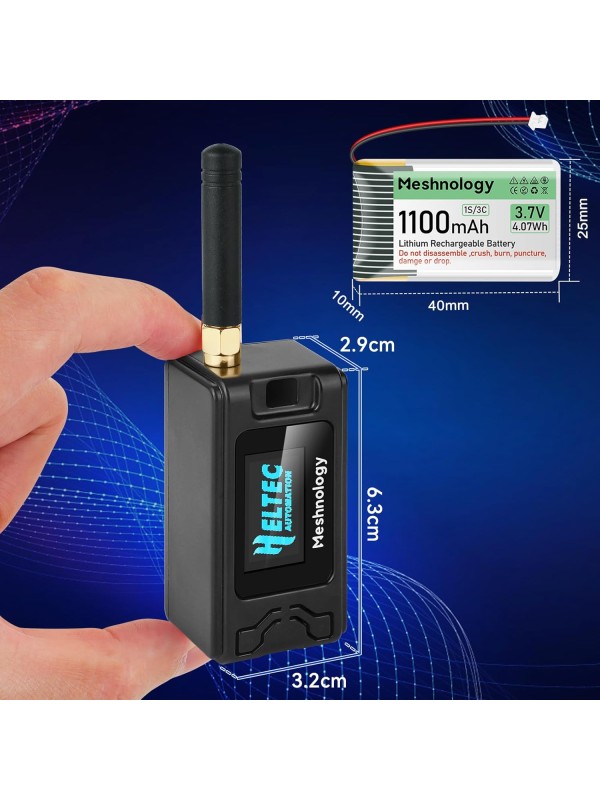 2 Pack ESP 32 Lo Ra V3 Development Board + 1100mAh Battery + Protect Case Set - with 915MHz Antenna and SX 1262 Lo Ra V3 Devices for Mesh Tastic Ar duino Lo Rawan IoT (N30 Version, Black)