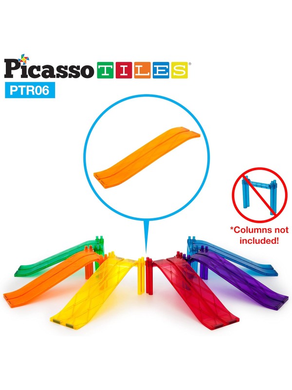 PicassoTiles 128 Piece Race Car Track Building Block Educational Toy Set Magnetic Tiles Magnet Playset 3 LED Car STEM Learning Construction Kit Hand-Eye Fine Motor Skill Training Brain Development